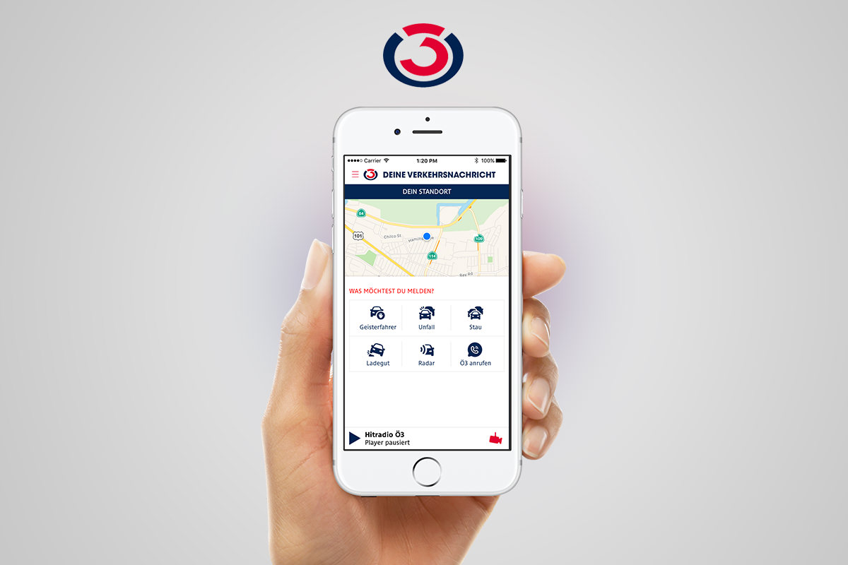 Ö3 App Design Radio Nachrichten Verkehrsmeldungen